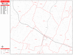 East Orange Wall Map Zip Code Red Line Style 2024